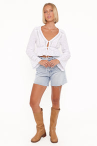 Petal and Pup USA TOPS Reed Long Sleeve Top - White