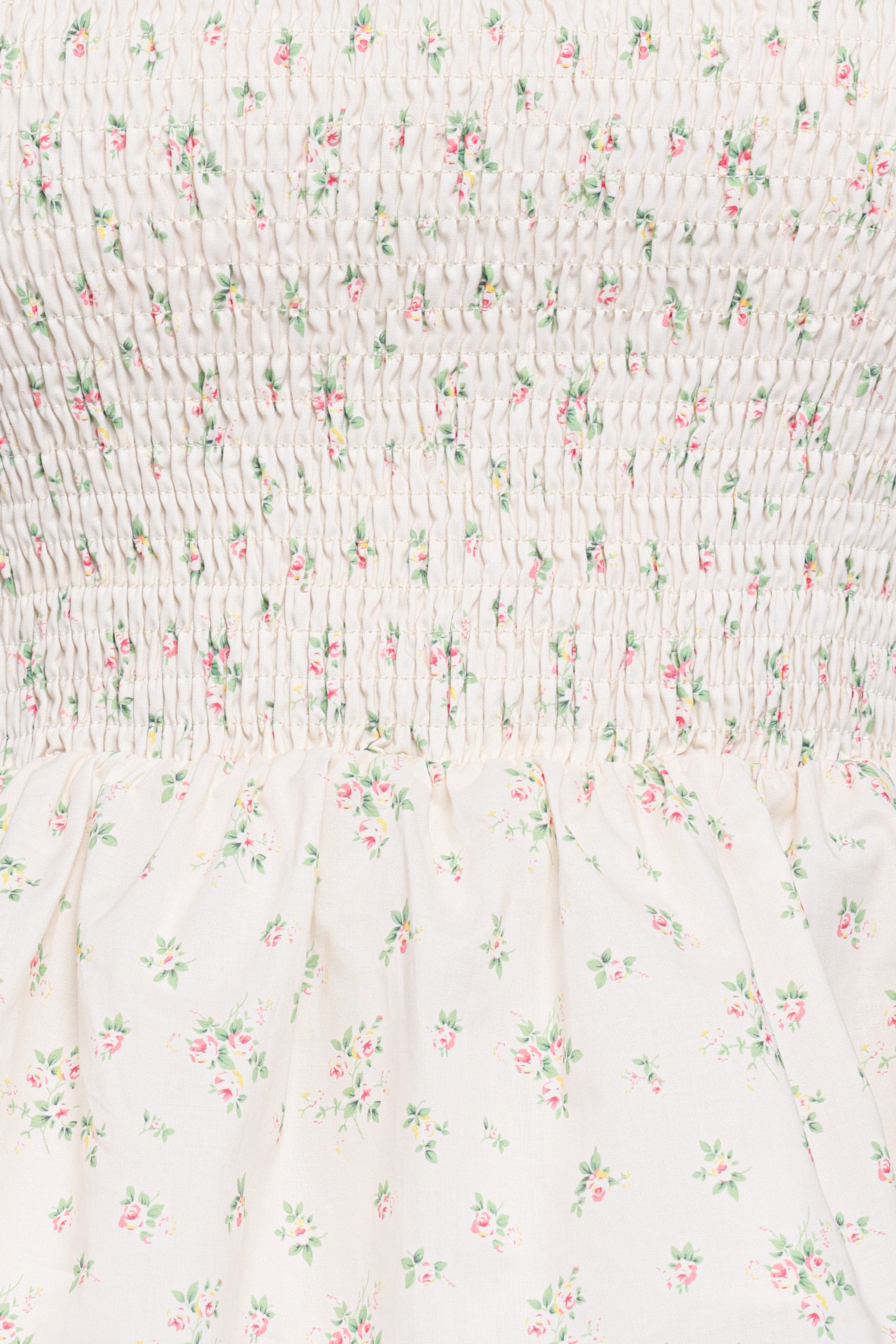 Petal and Pup USA TOPS Remira Smocked Ruffle Top - White Betty
