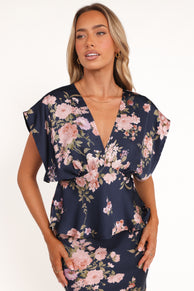 Petal and Pup USA TOPS Ricki Top - Navy Floral