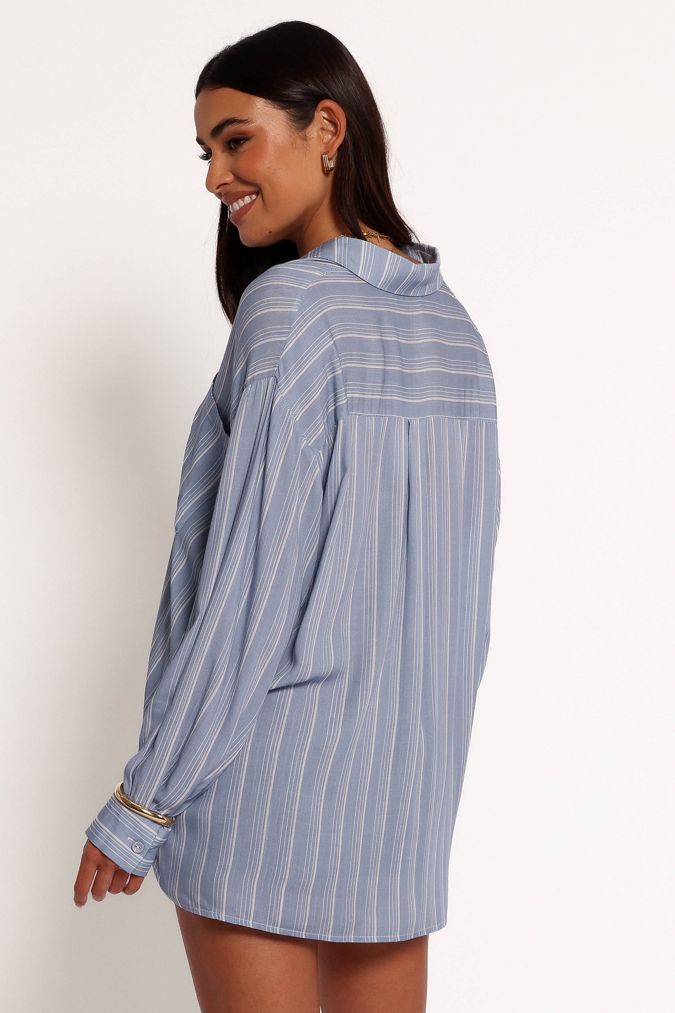 Petal and Pup USA TOPS Rixo Button Down Top - Blue Stripe