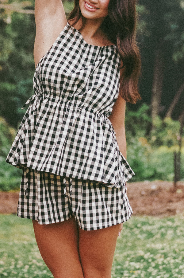 Petal and Pup USA TOPS Rory Top - Black Gingham