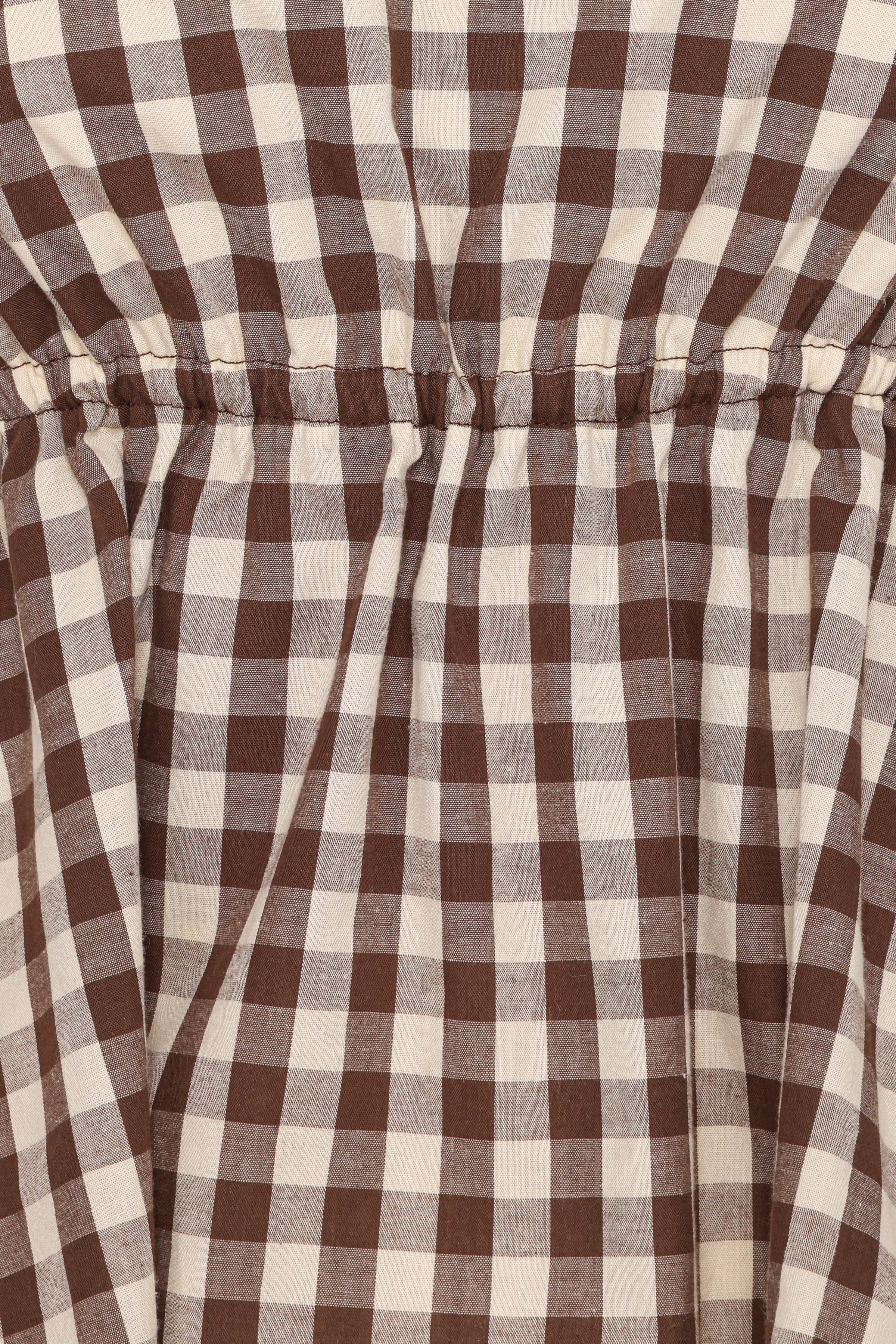 Petal and Pup USA TOPS Rory Top - Brown Gingham