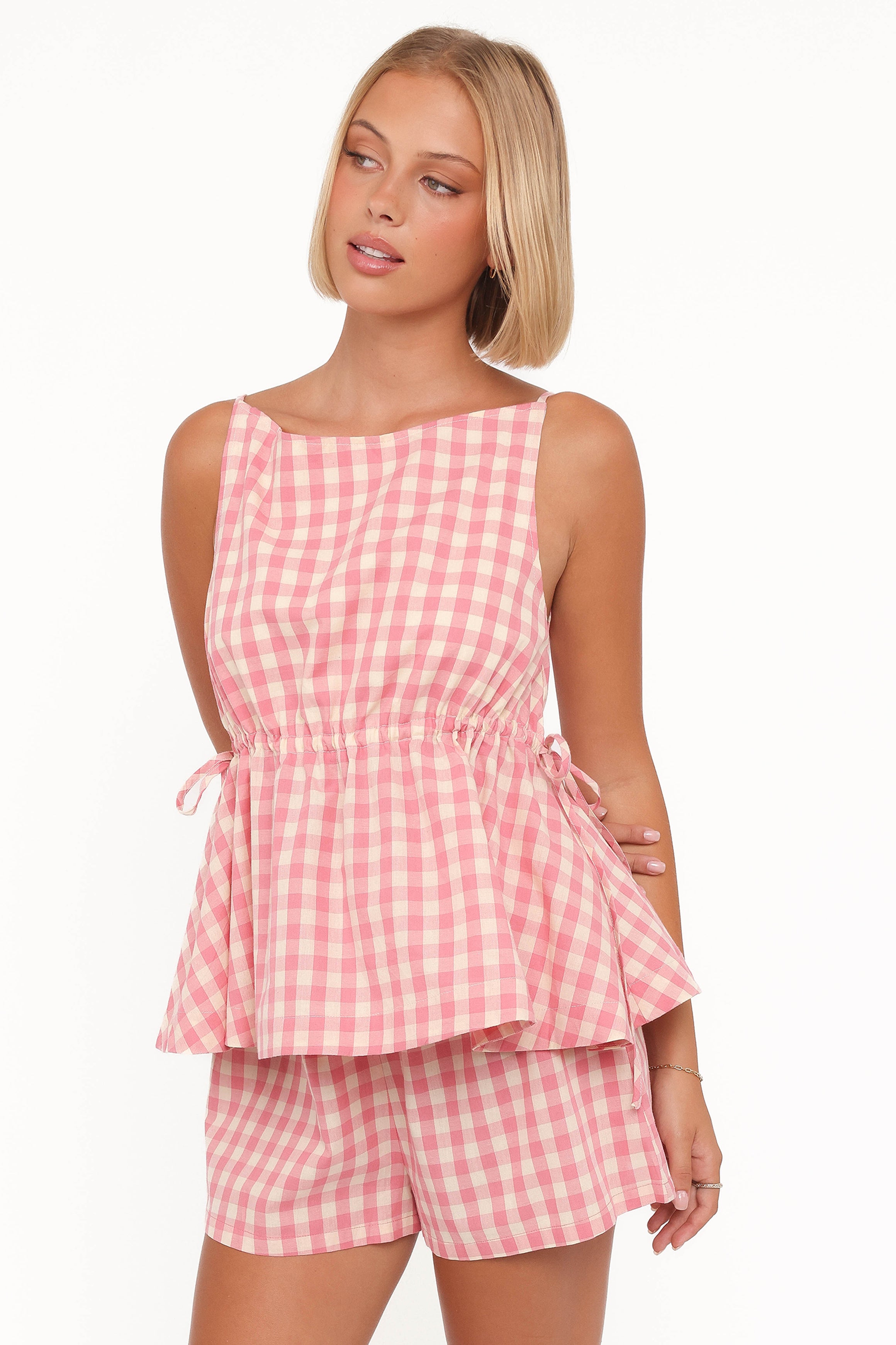 Petal and Pup USA TOPS Rory Top - Pink Gingham