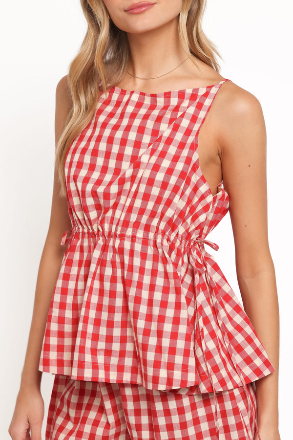 Petal and Pup USA TOPS Rory Top - Red Gingham