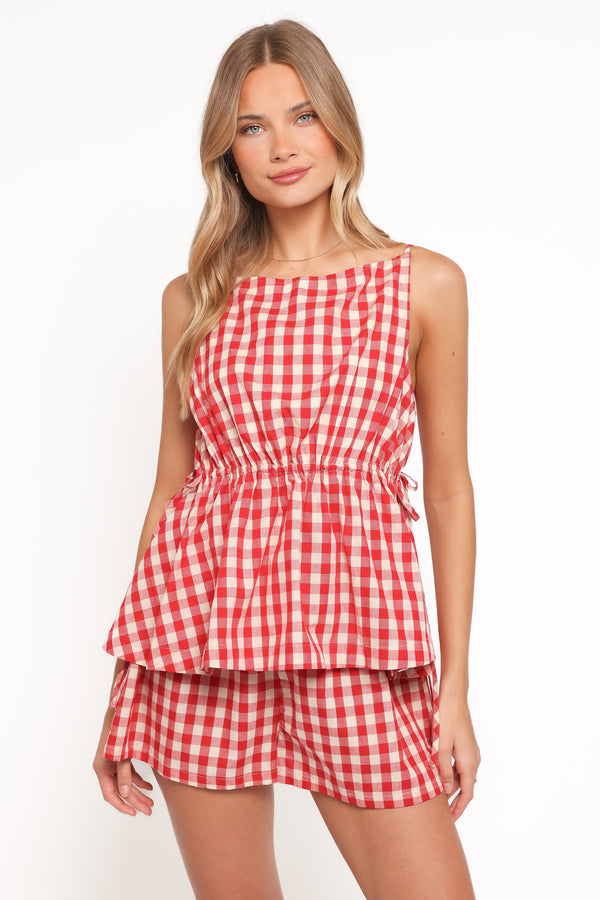 Petal and Pup USA TOPS Rory Top - Red Gingham