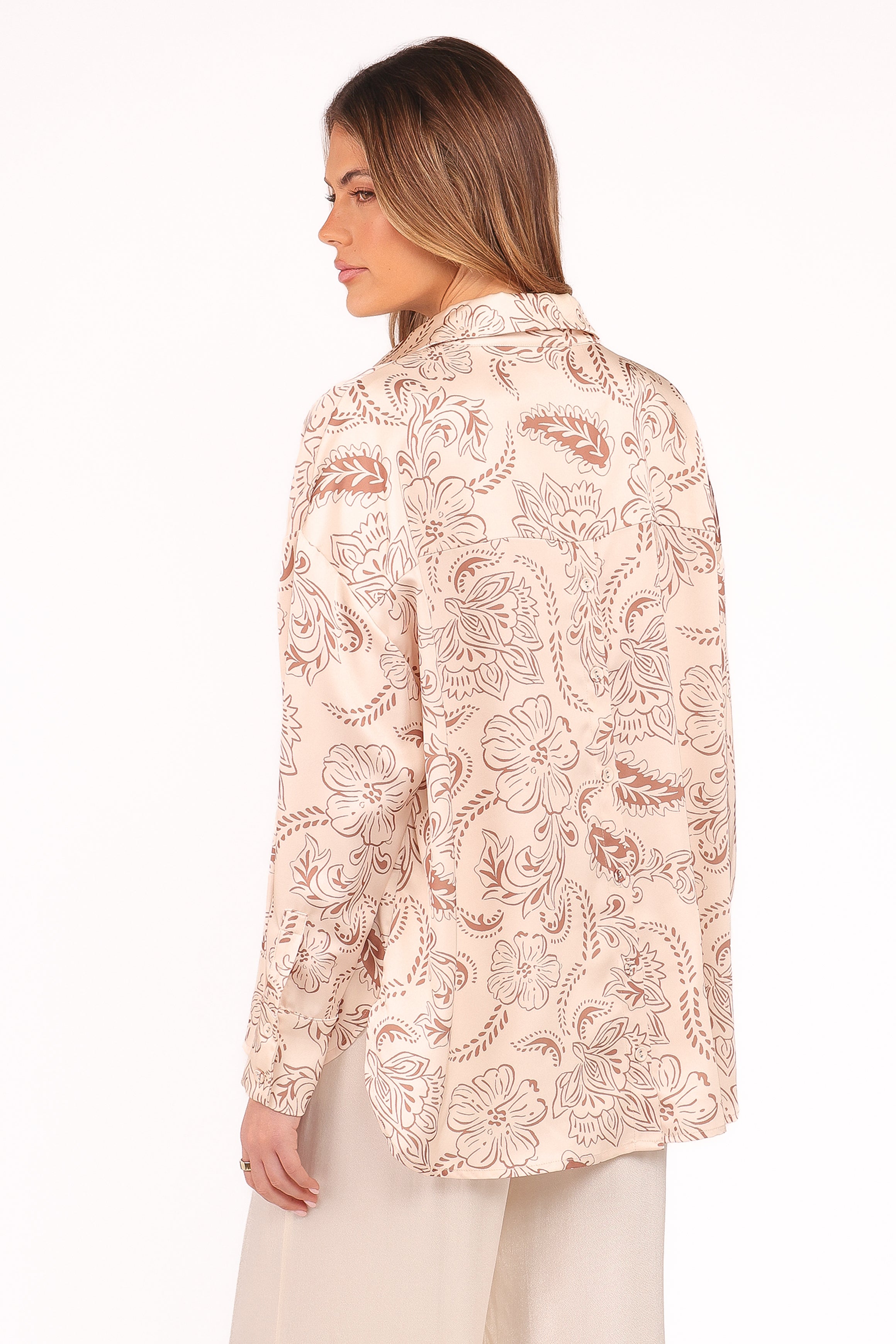 Petal and Pup USA TOPS Rosalie Shirt - Brown Paisley