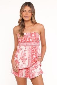 Petal and Pup USA TOPS Rosemarie Strapless Top - Rose Tile