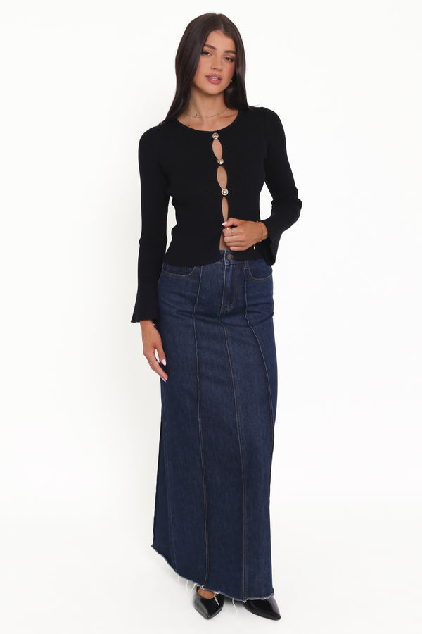 Petal and Pup USA TOPS Rosienna Knit Top - Black