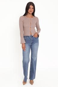 Petal and Pup USA TOPS Rosienna Knit Top - Taupe