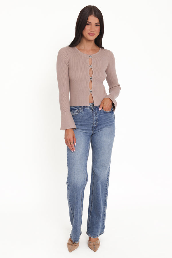 Petal and Pup USA TOPS Rosienna Knit Top - Taupe