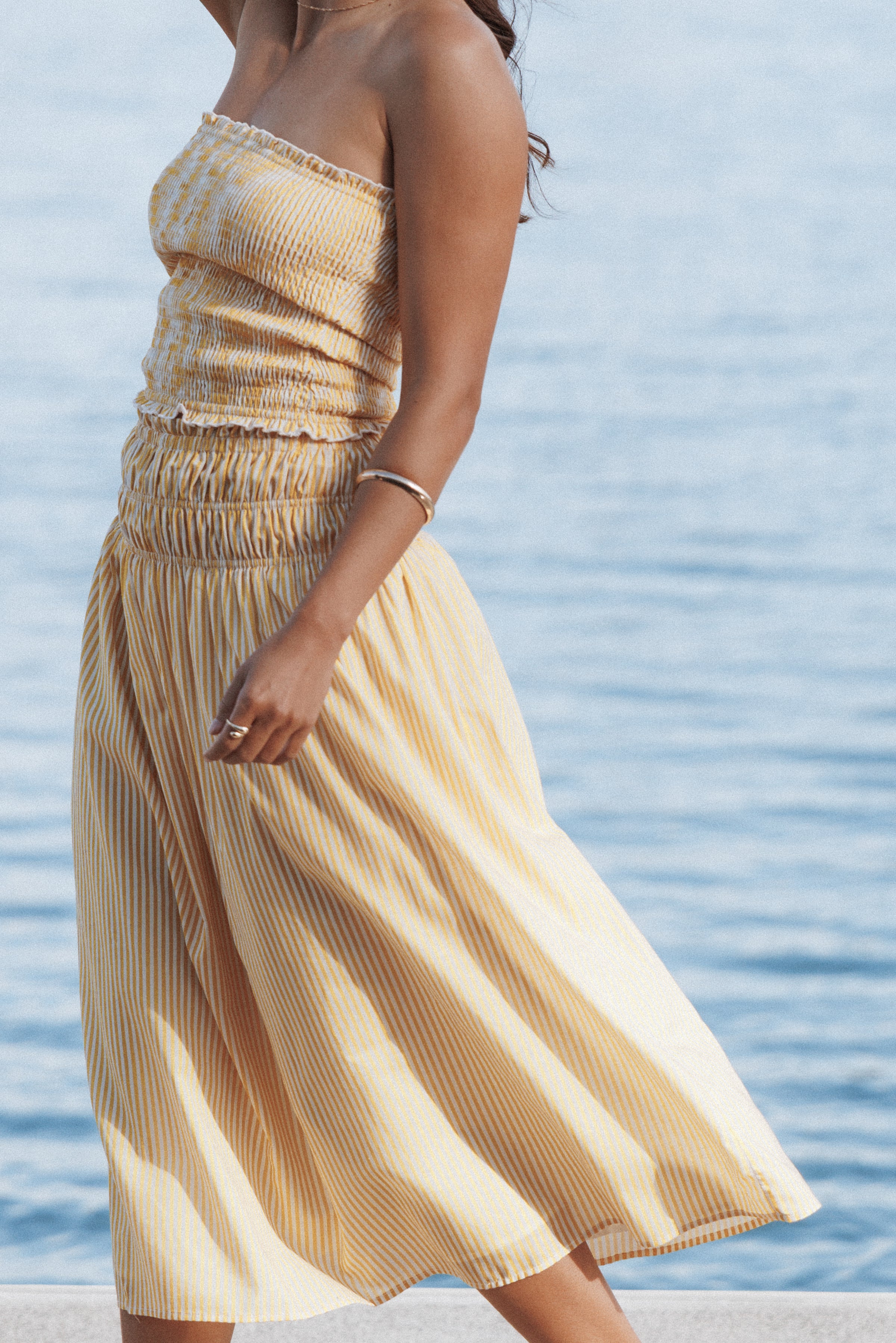 Petal and Pup USA TOPS Salome Strapless Top - Mango Stripe