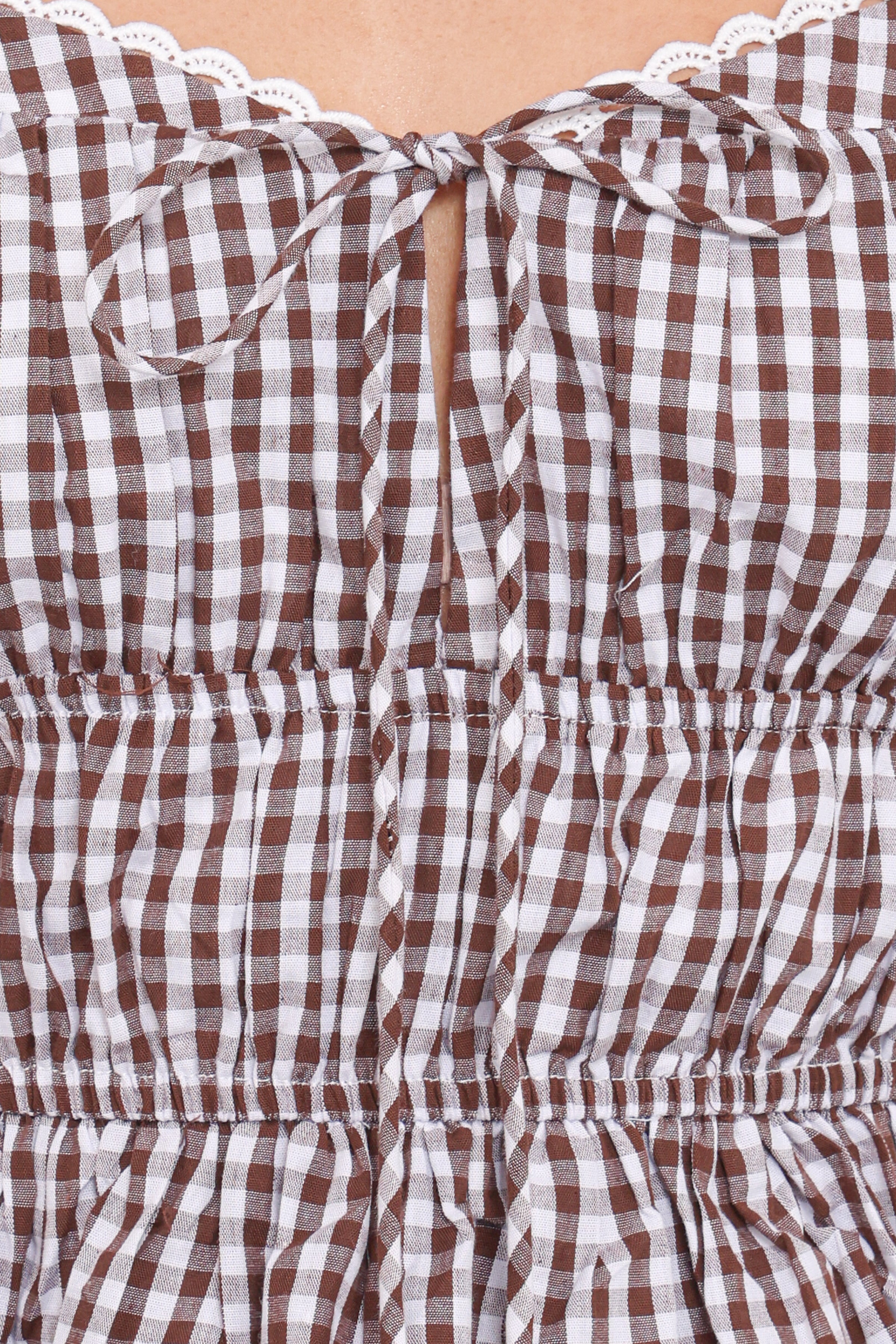 Petal and Pup USA TOPS Saphia Top - Brown Gingham