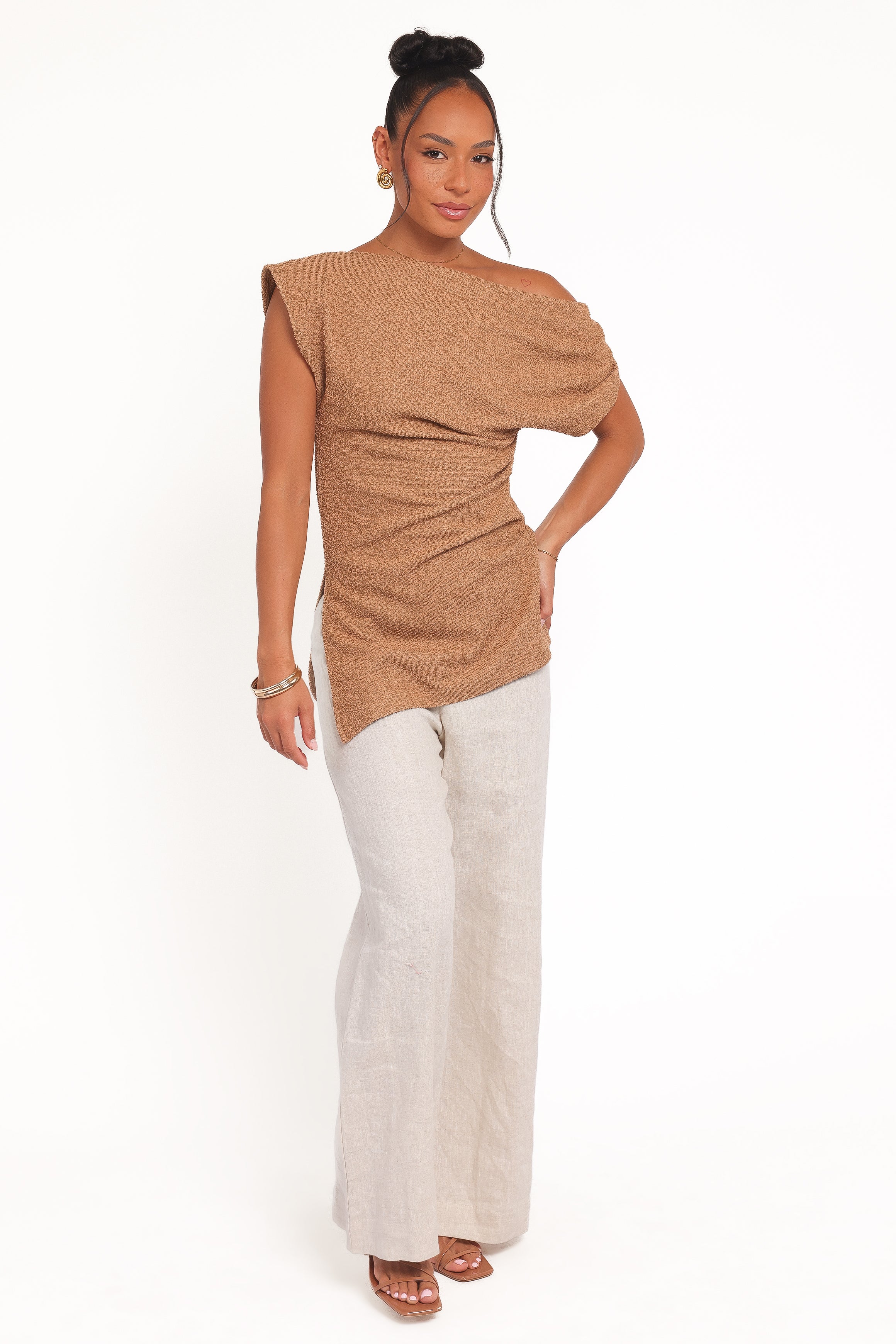 Petal and Pup USA TOPS Selma Knit Top - Brown