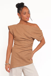 Petal and Pup USA TOPS Selma Knit Top - Brown