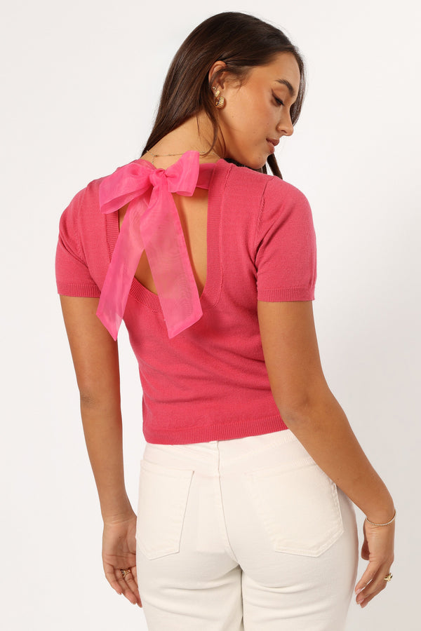 Petal and Pup USA TOPS Shannon Bow Top - Fuschia