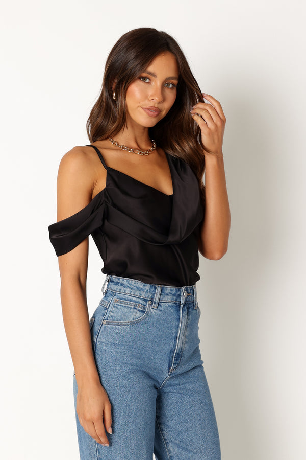 Petal and Pup USA TOPS Simona Drape Top - Black