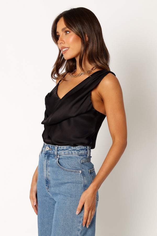 Petal and Pup USA TOPS Simona Drape Top - Black