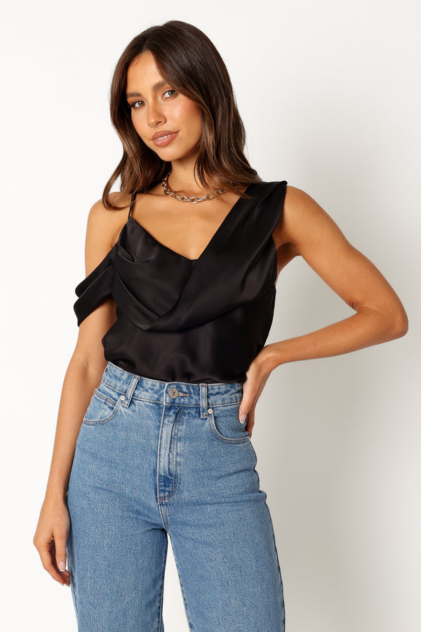 Petal and Pup USA TOPS Simona Drape Top - Black