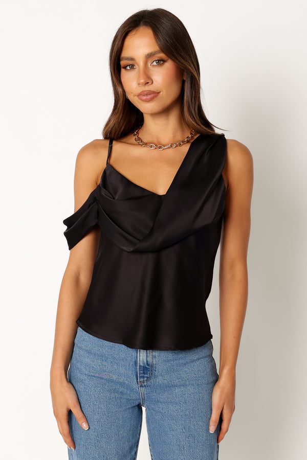 Petal and Pup USA TOPS Simona Drape Top - Black