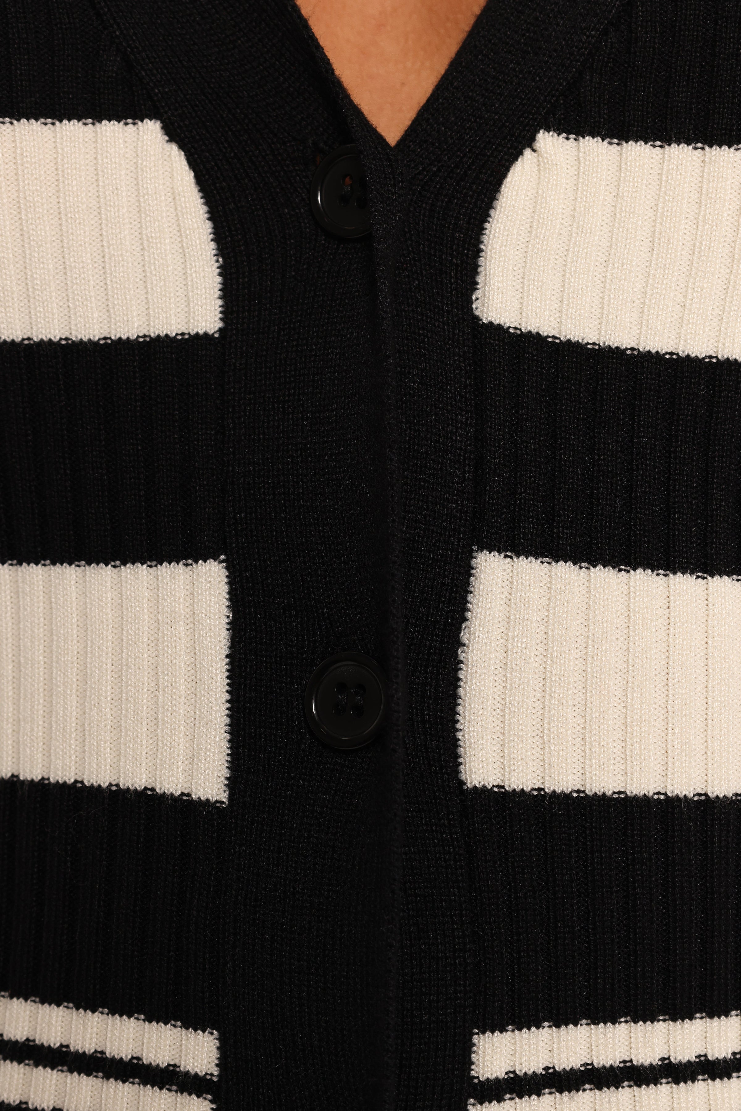 Petal and Pup USA TOPS Sorella Cardigan Top - Black Cream Stripe