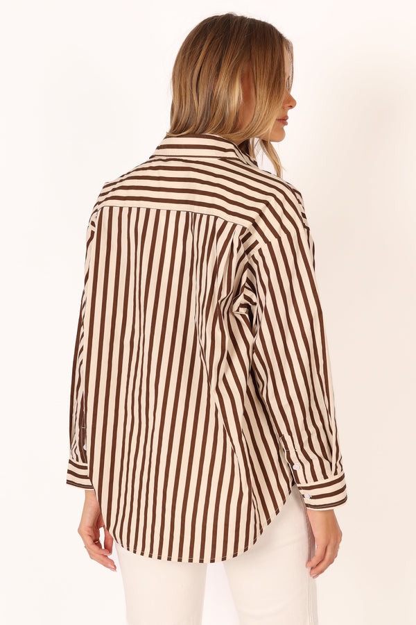 Petal and Pup USA TOPS Soula Stripe Shirt - Chocolate