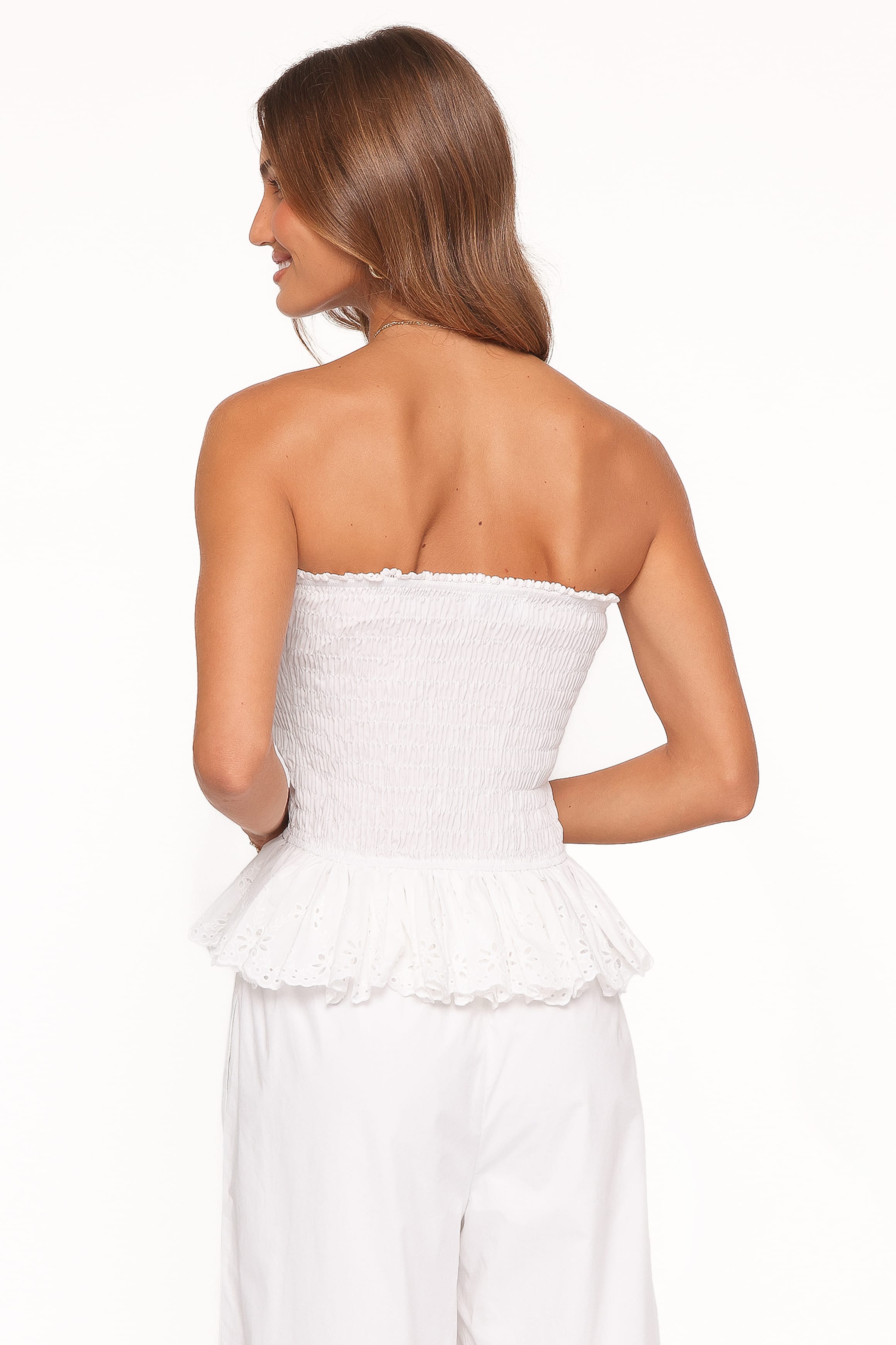 Petal and Pup USA TOPS Stori Shirred Top - White Broderie