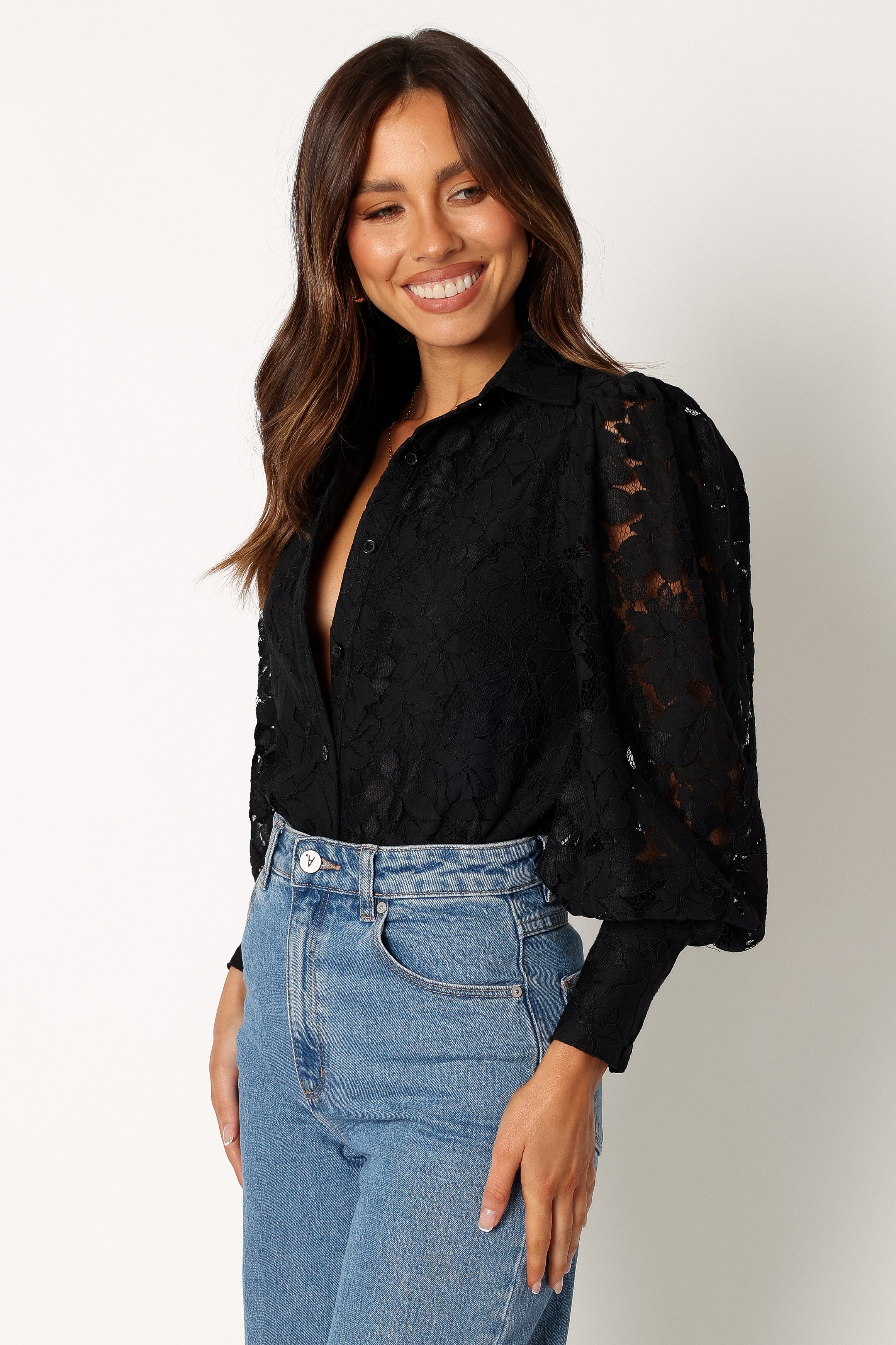 Tadeo Lace Shirt - Black | Petal & Pup USA