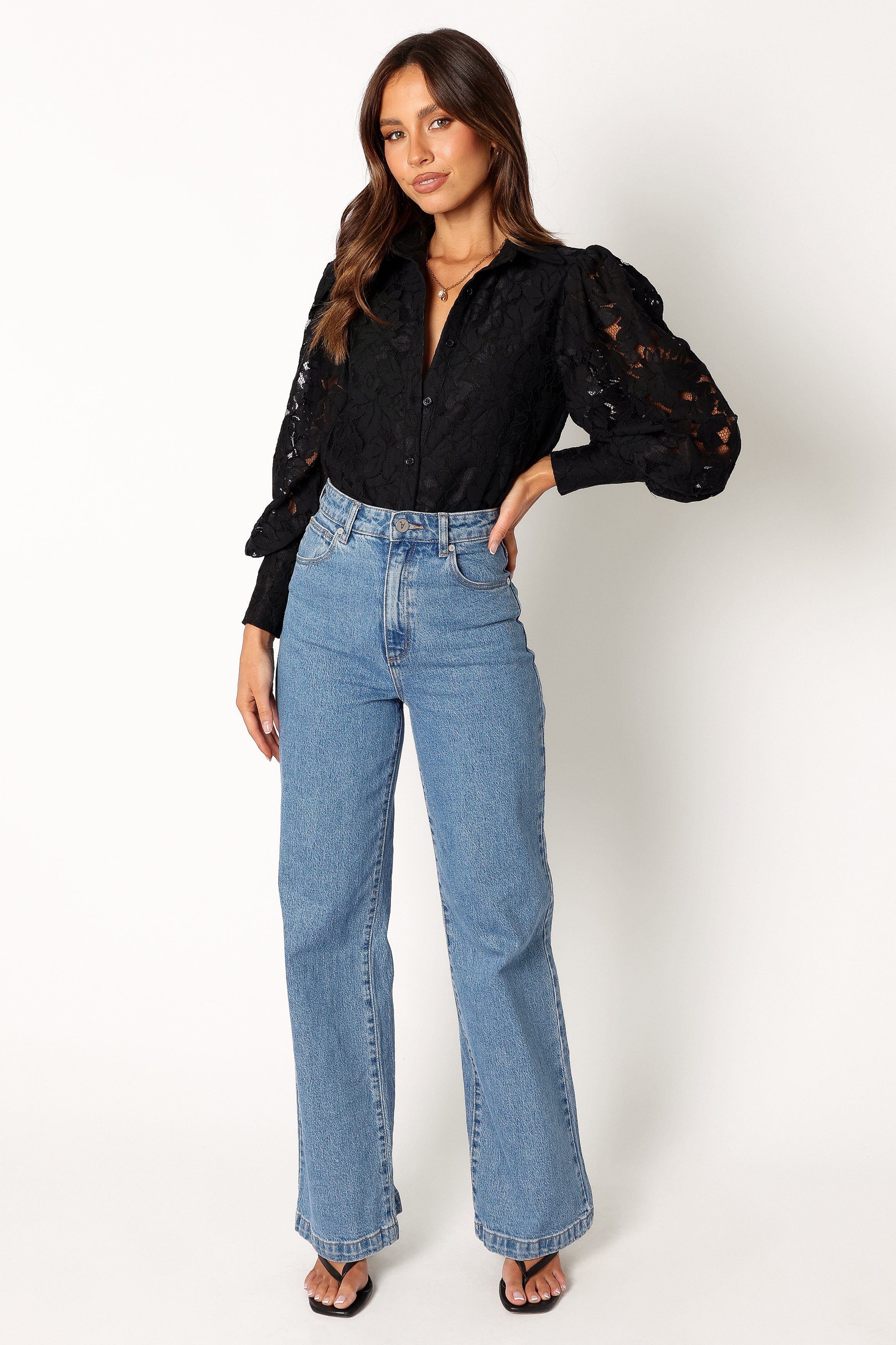 Tadeo Lace Shirt - Black | Petal & Pup USA