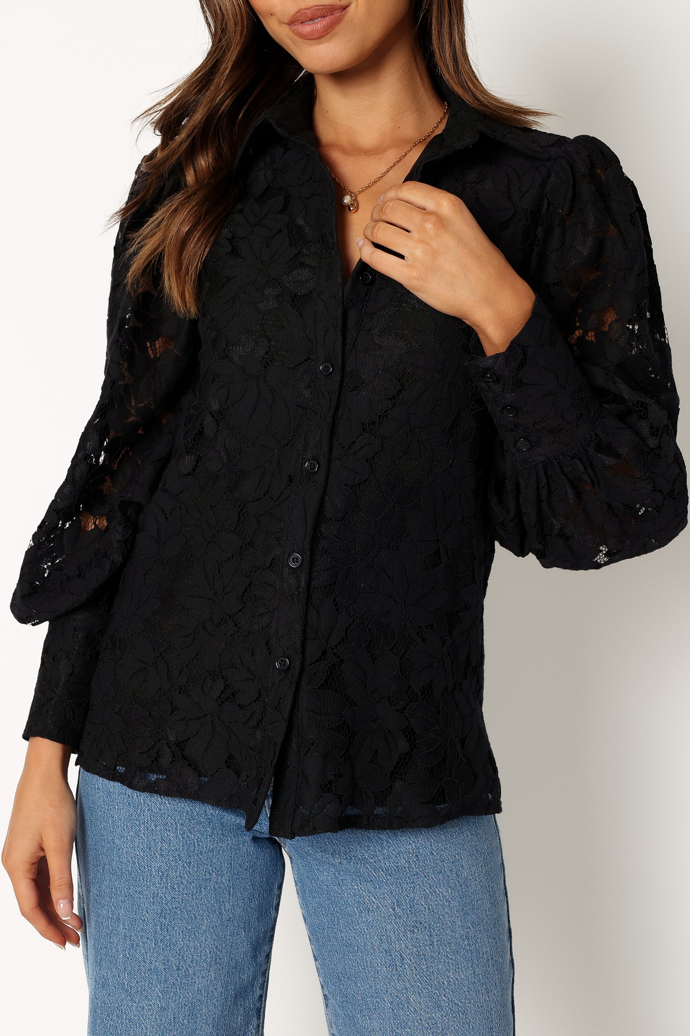 Tadeo Lace Shirt - Black | Petal & Pup USA