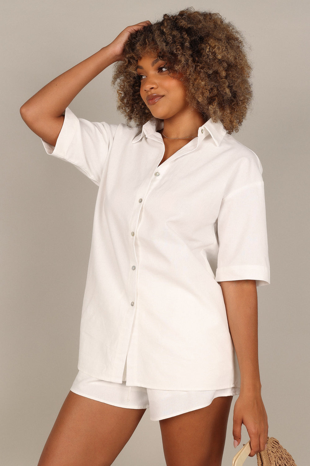 Petal and Pup USA TOPS Tahlia Button Down Shirt - White