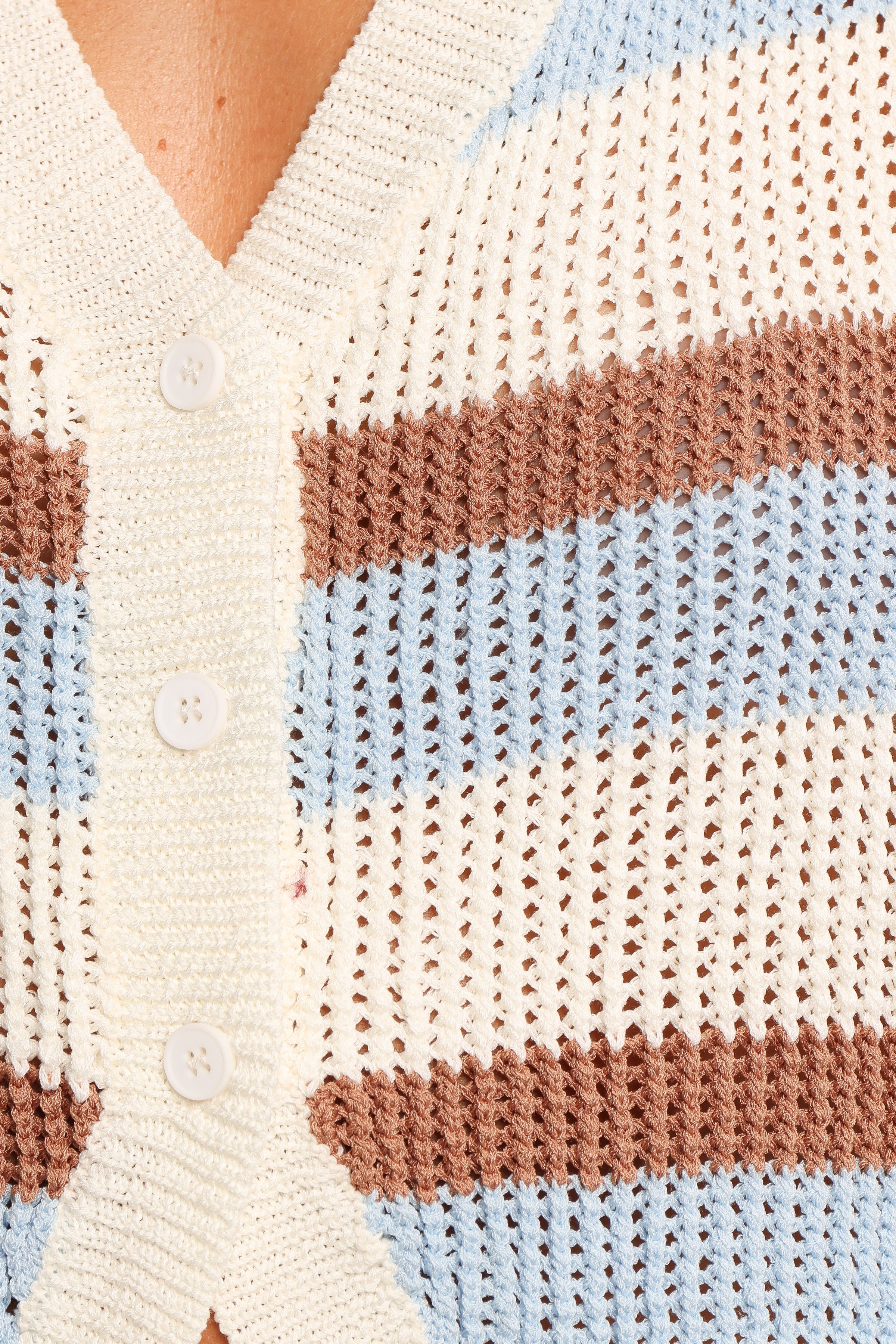 Petal and Pup USA TOPS Talia Knit Vest Top - Tan Blue