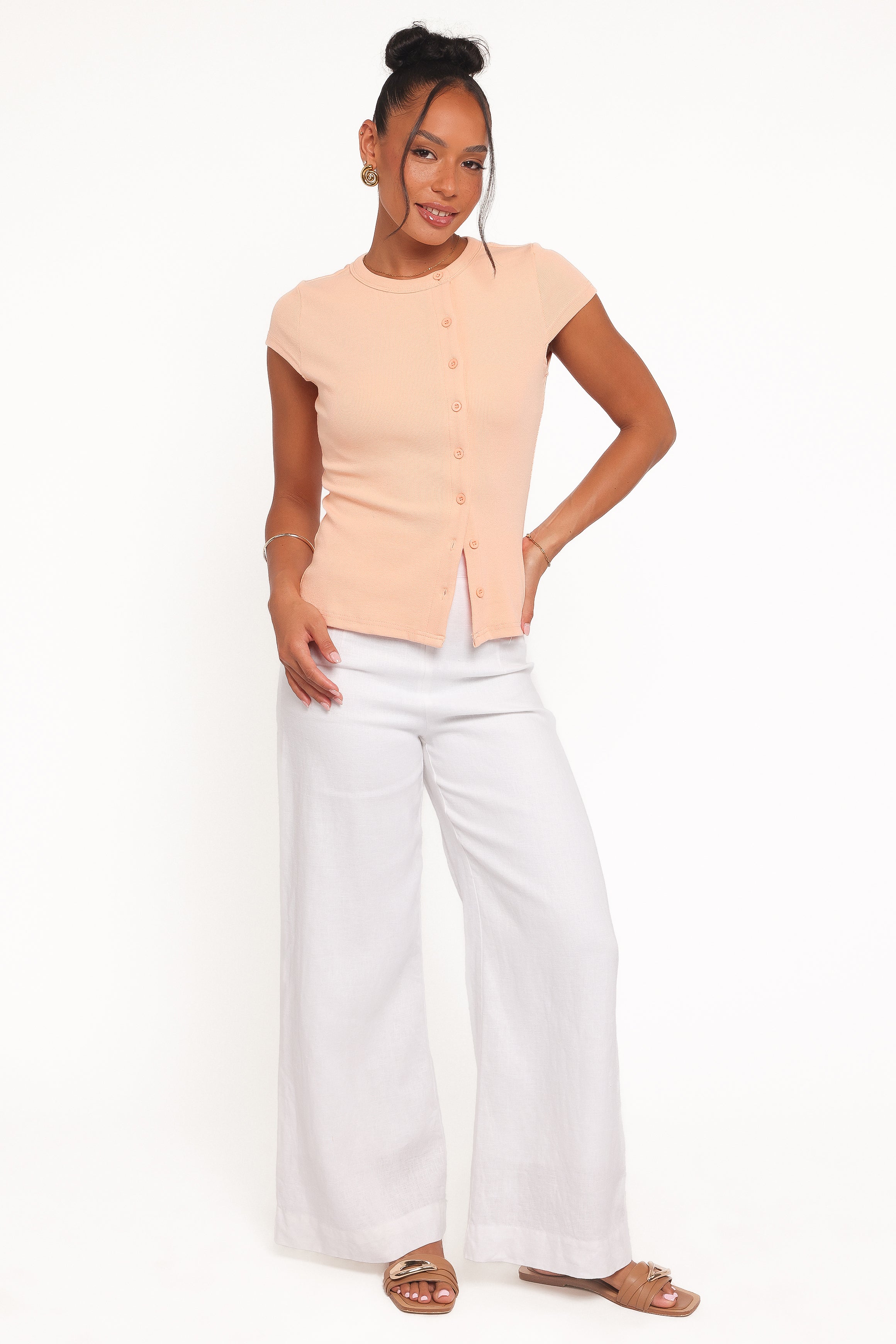 Petal and Pup USA TOPS Tatum Asymmetrical Knit Top - Coral