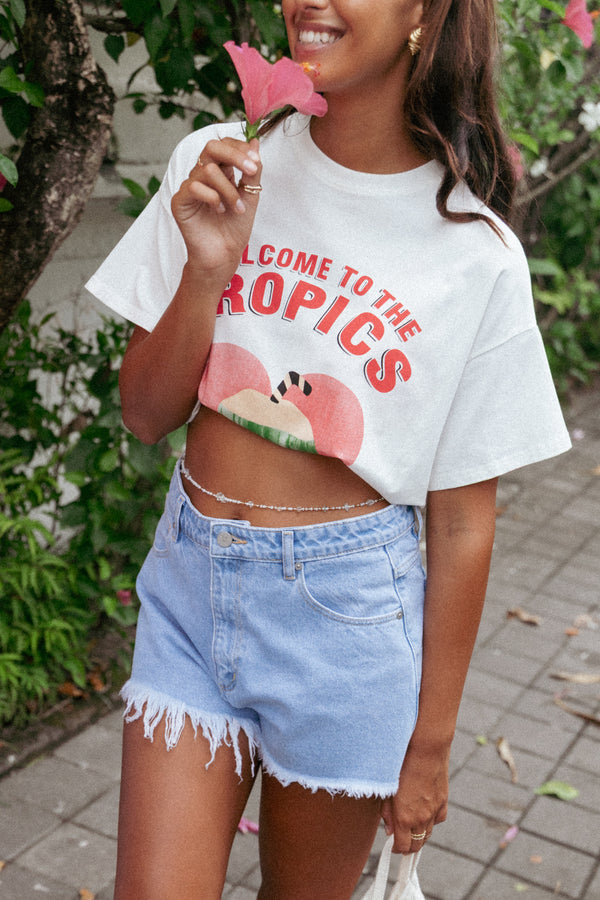 Petal and Pup USA TOPS The Tropics Graphic Tee - White