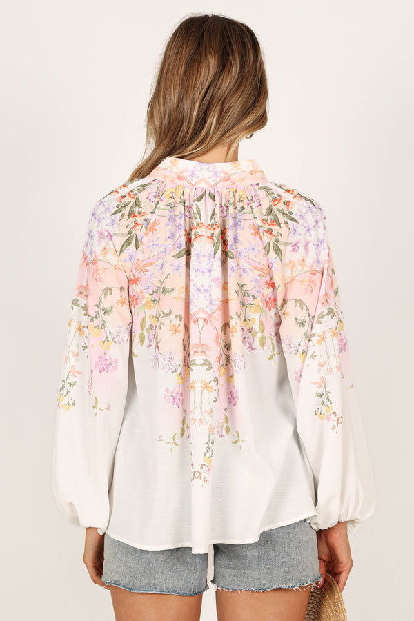 Petal and Pup USA TOPS Tiarna Shirt - White Floral