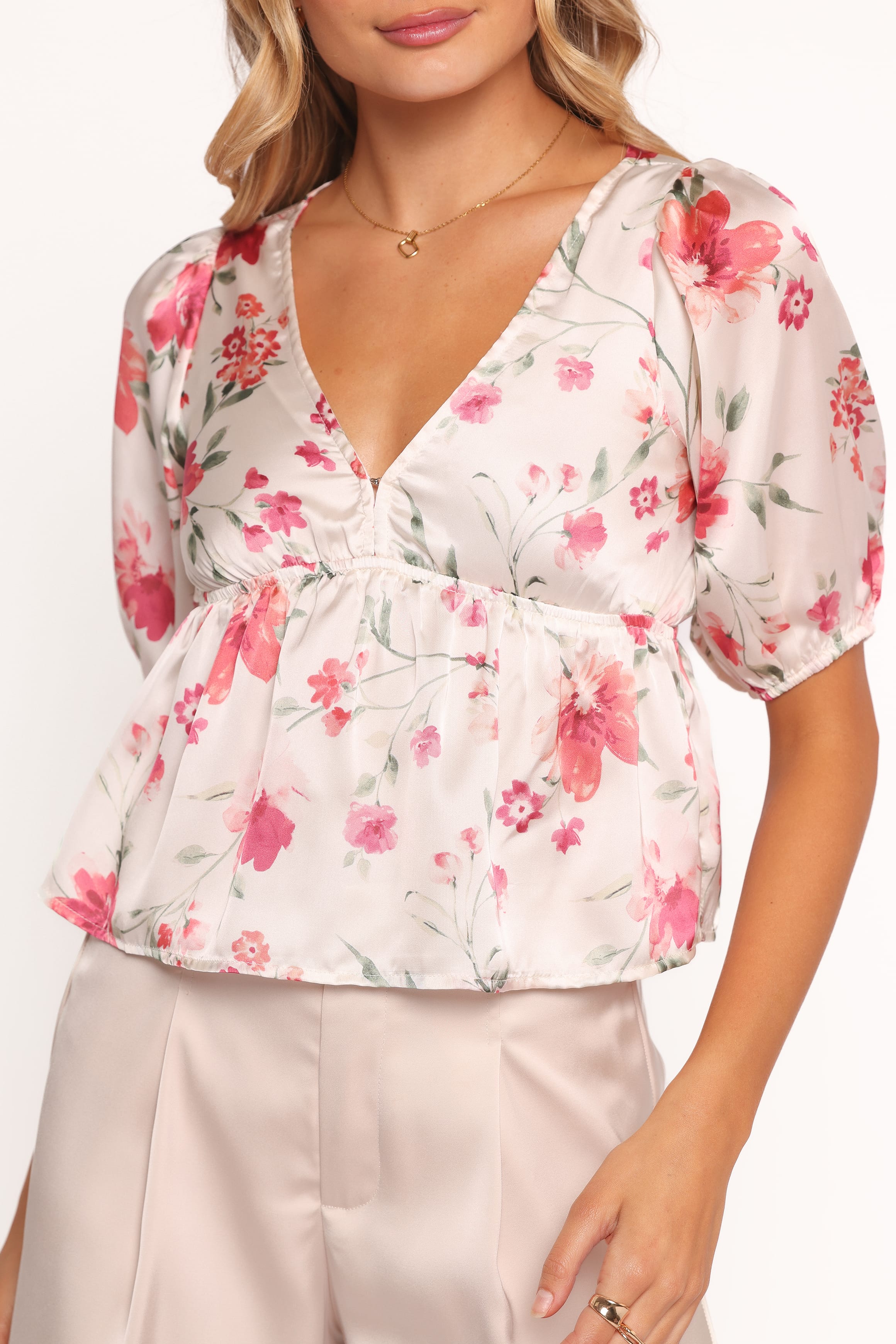 Petal and Pup USA TOPS Tove Top - Cameo Floral (Hold for Amazon)