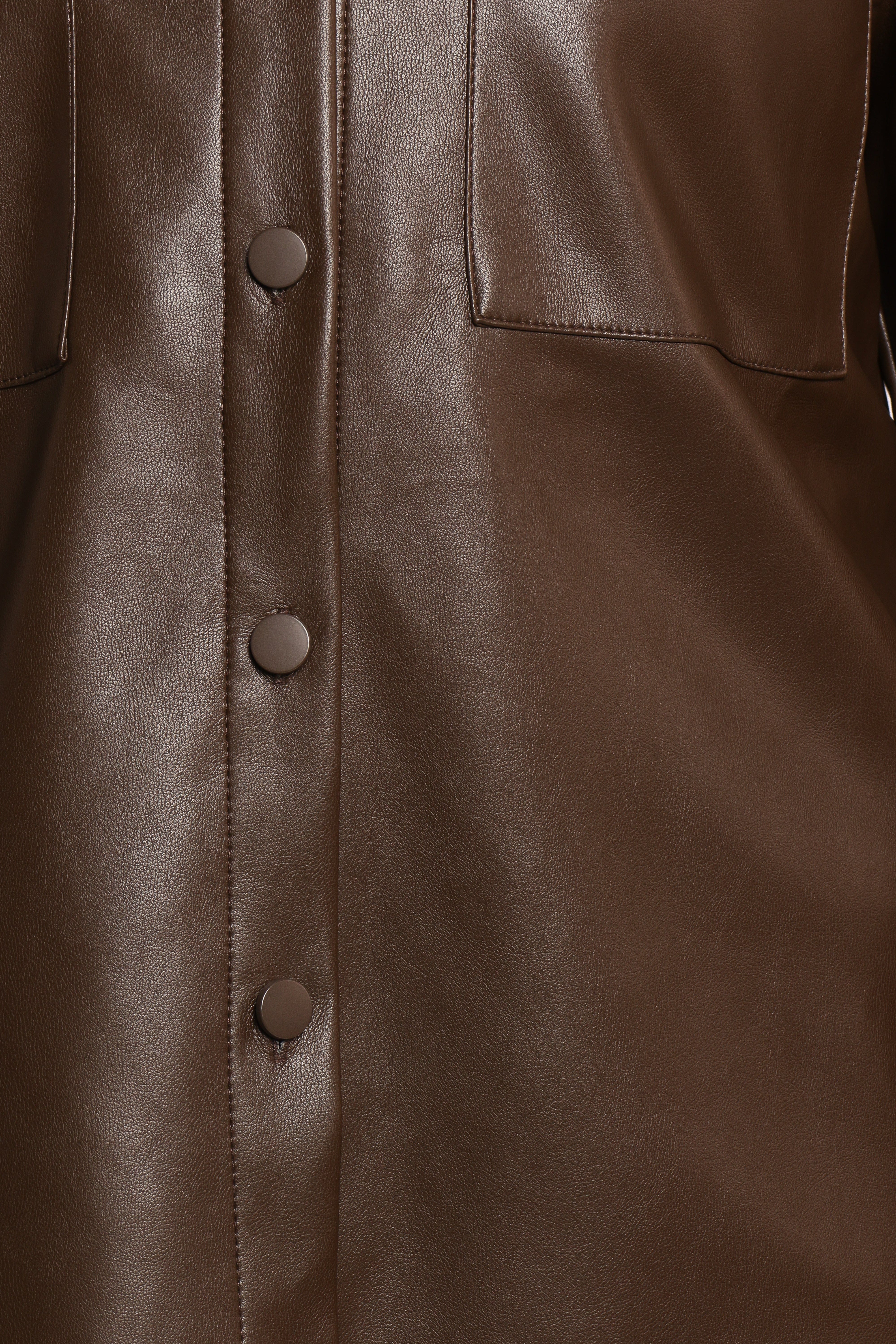 Trevira Faux Leather Shirt - Brown | Petal & Pup USA