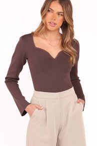 Petal and Pup USA TOPS Trinity Long Sleeve Top - Chocolate Brown