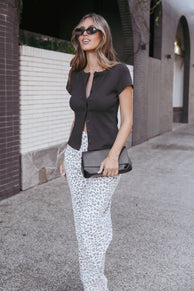 Petal and Pup USA TOPS Tylarah Short Sleeve Cardigan Top - Black