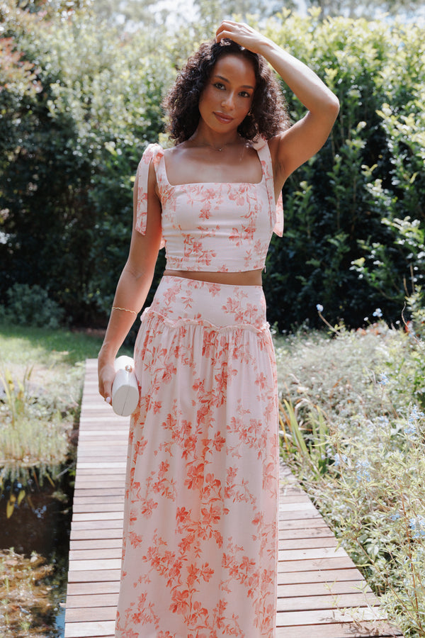 Petal and Pup USA TOPS Tyler Tie Shoulder Top - Rose Pink Floral