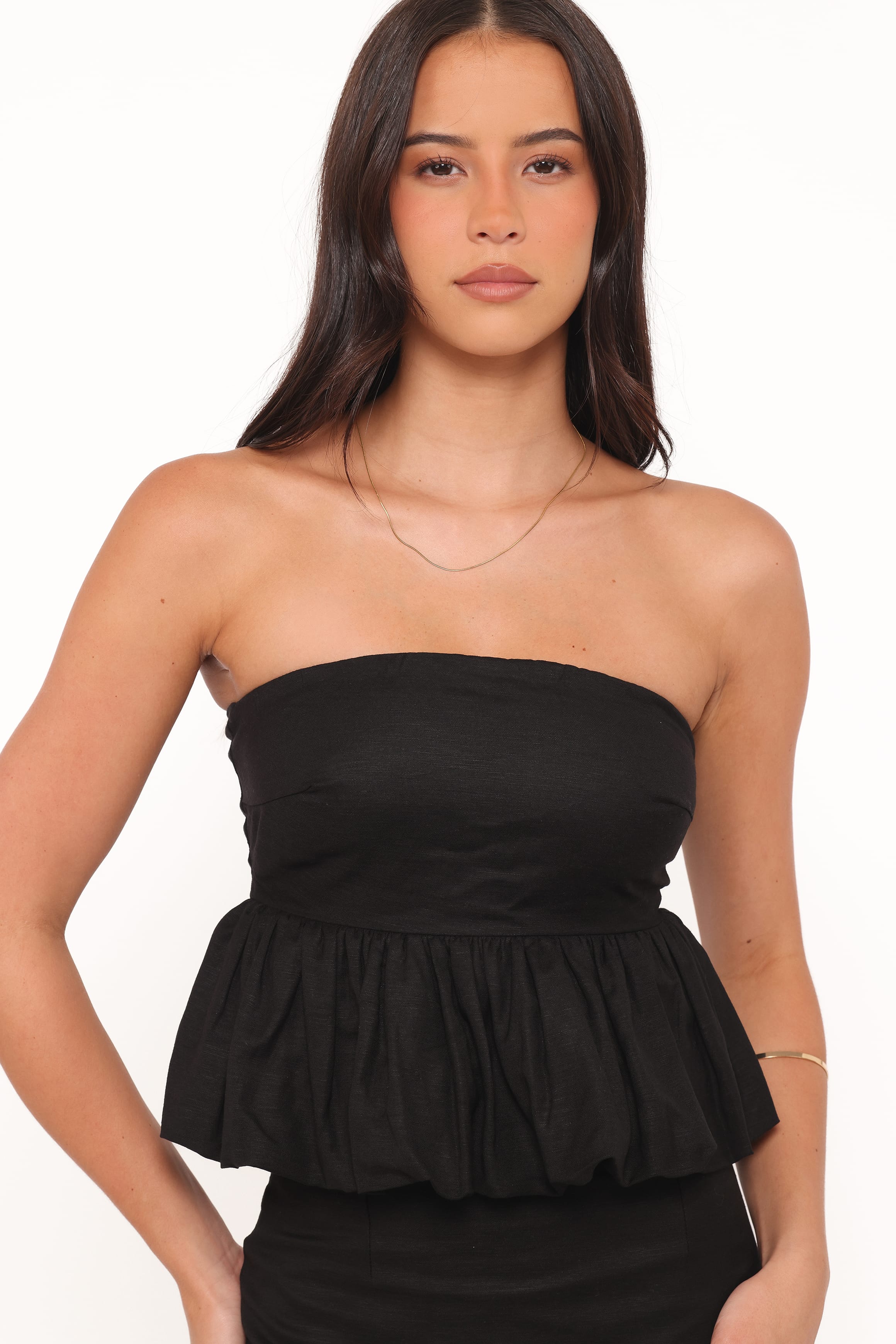Petal and Pup USA TOPS Ursa Peplum Top - Black