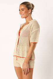 Petal and Pup USA TOPS Val Knit Shirt - Beige