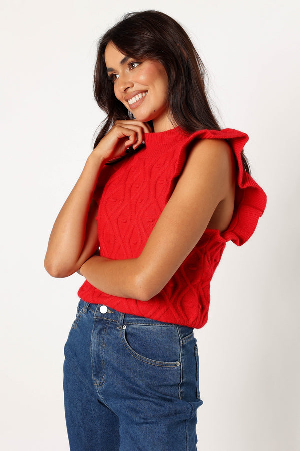 Petal and Pup USA TOPS Valerie Knit Top - Red