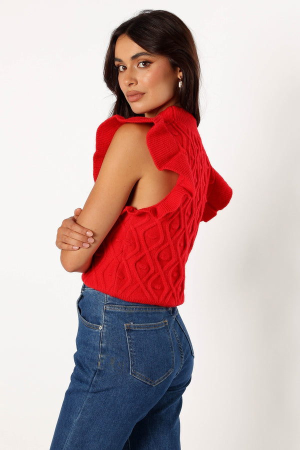 Petal and Pup USA TOPS Valerie Knit Top - Red