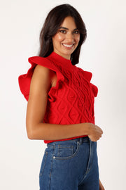 Petal and Pup USA TOPS Valerie Knit Top - Red
