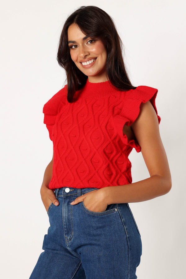 Petal and Pup USA TOPS Valerie Knit Top - Red