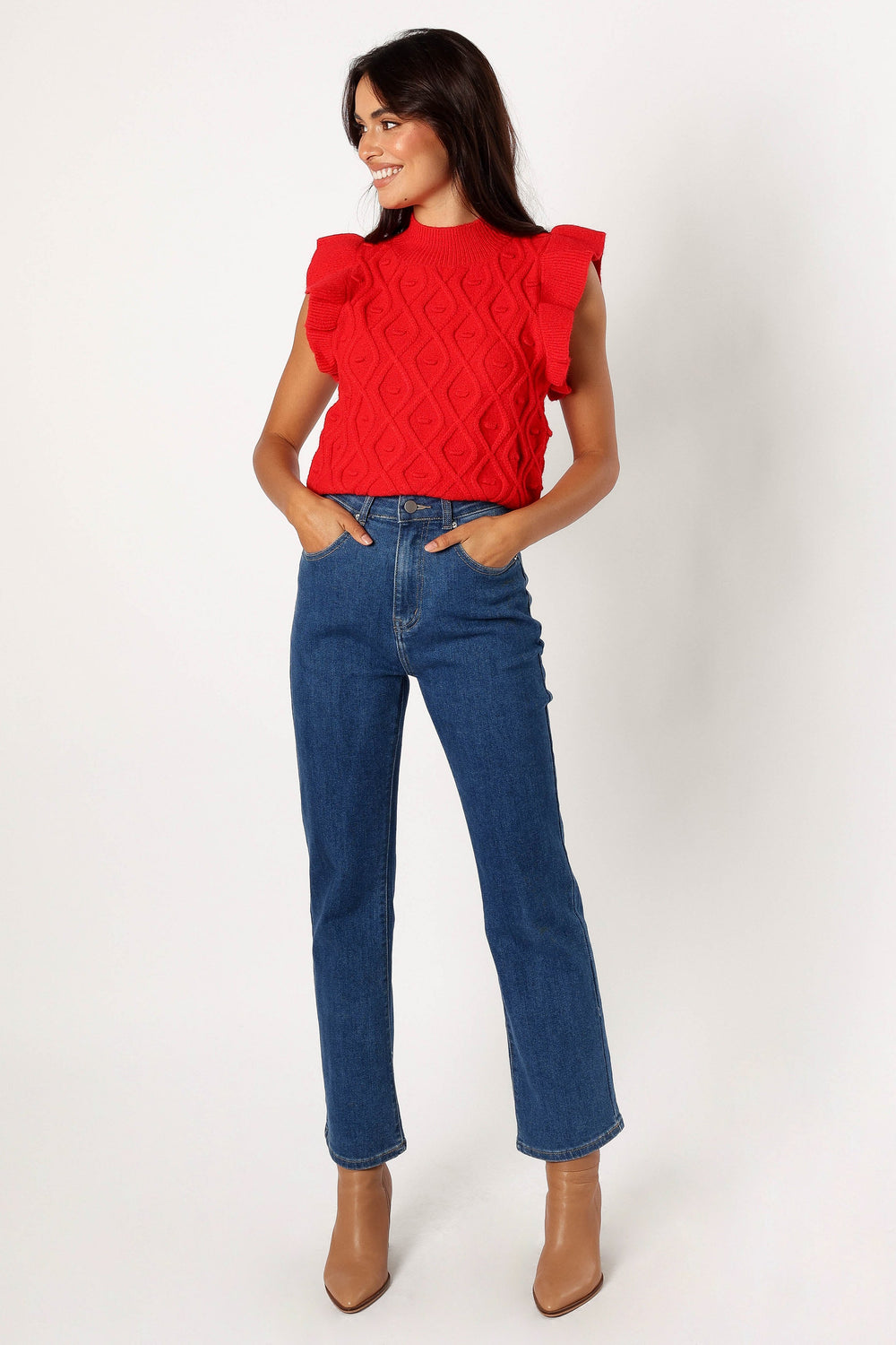 Petal and Pup USA TOPS Valerie Knit Top - Red