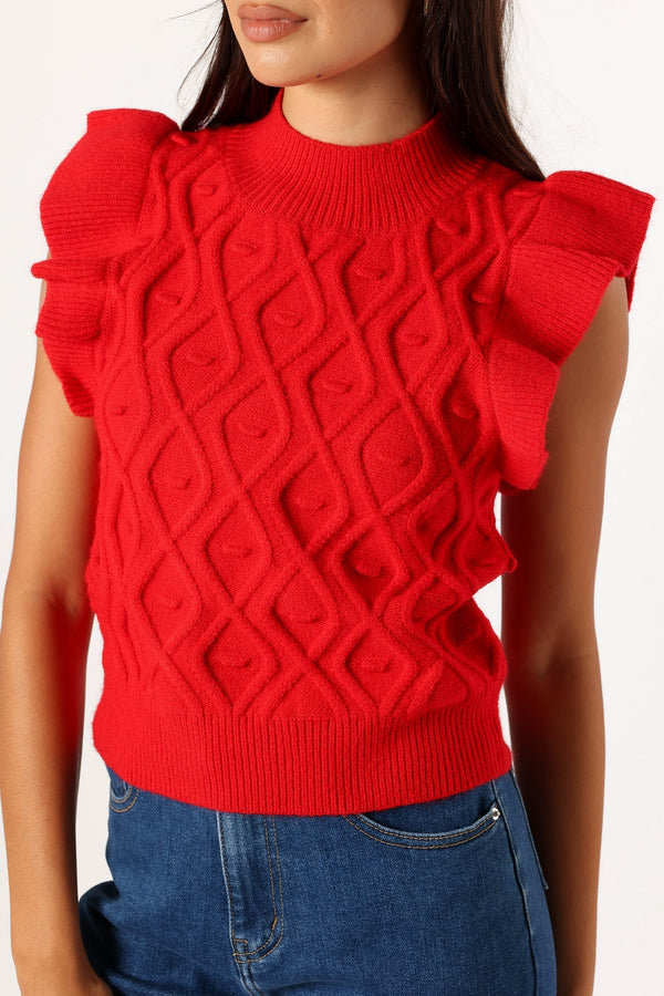 Petal and Pup USA TOPS Valerie Knit Top - Red