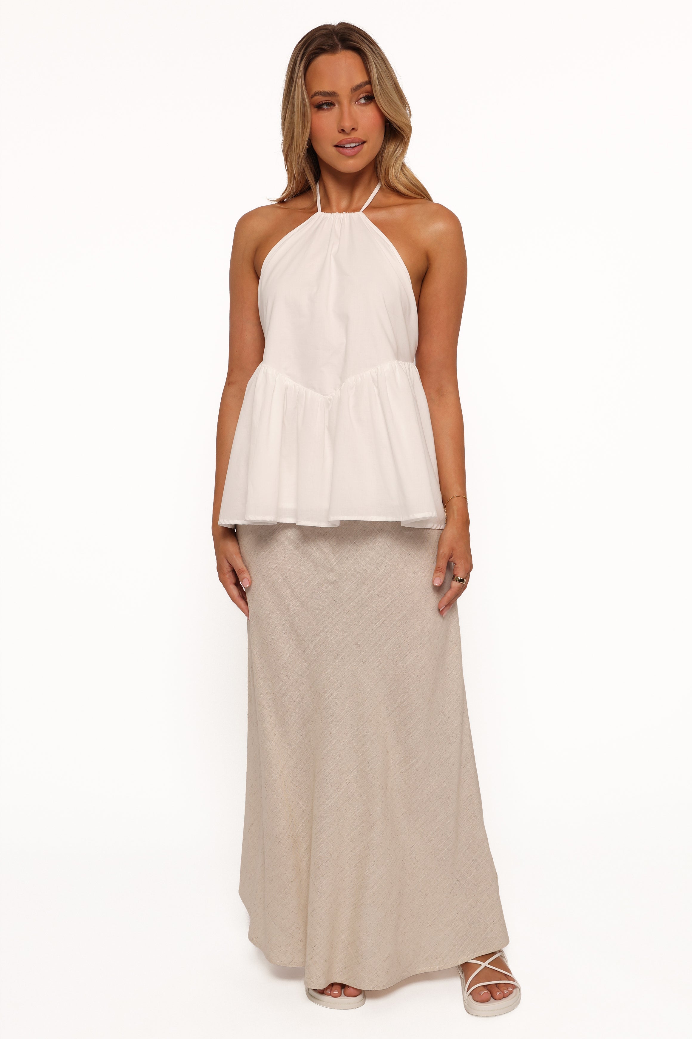 Petal and Pup USA TOPS Vanessa Halterneck Top - White