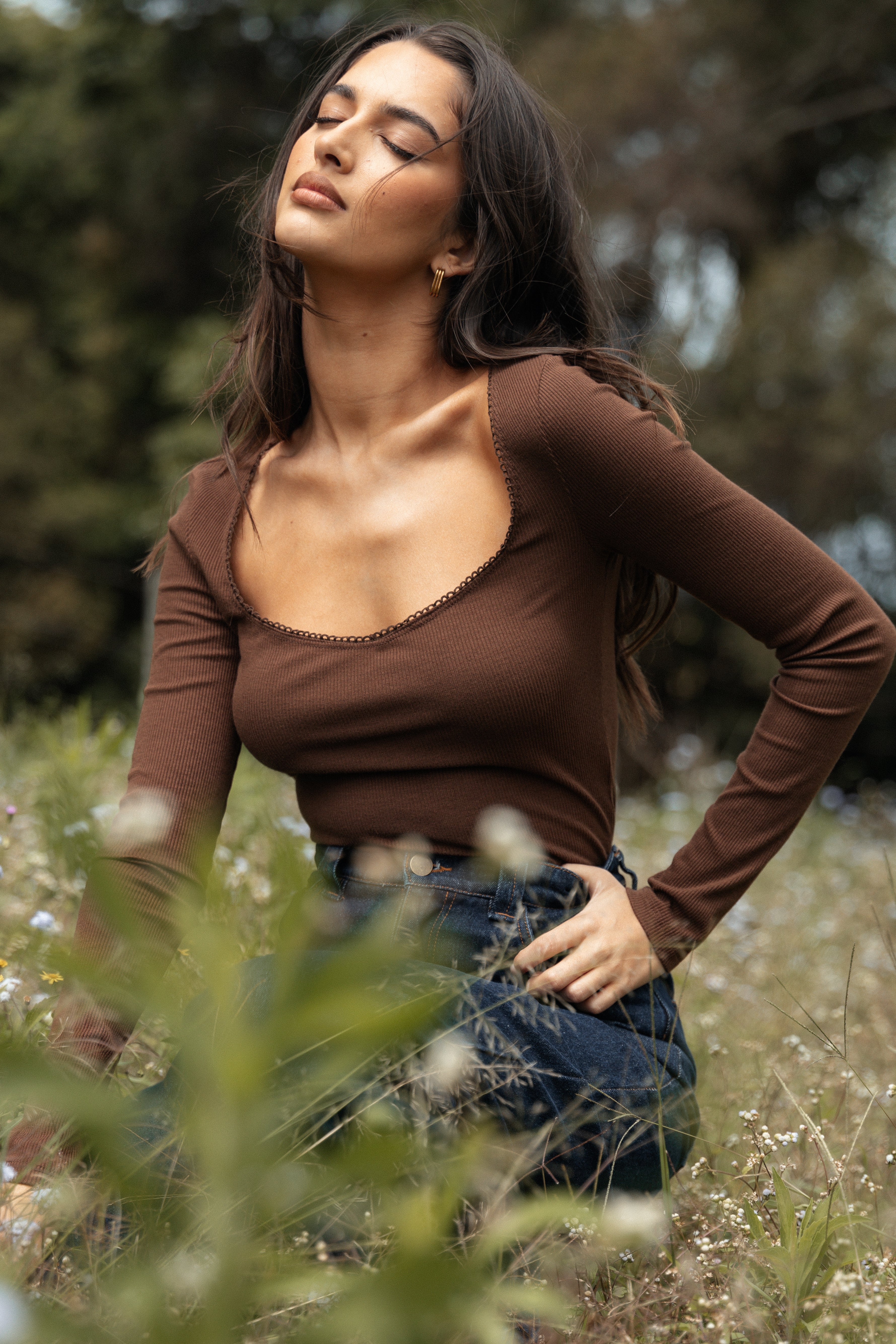 Petal and Pup USA TOPS Verona Knit Top - Brown (Hold for Rack)