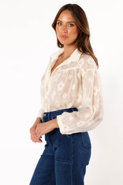 Petal and Pup USA TOPS Viena Embroidered Button Down - Ivory
